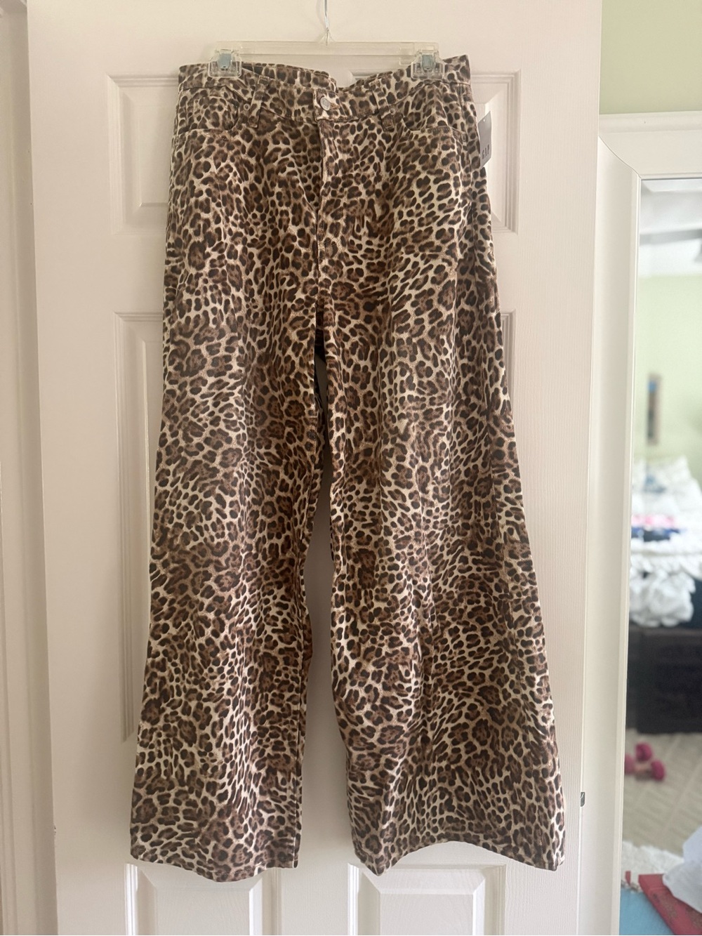 GAP Leopard Print Wide-Leg Pants - Brown/Tan NWT